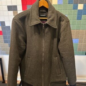 Bonobos Green and Purple Wool Bomber Jacket: Tailored Design